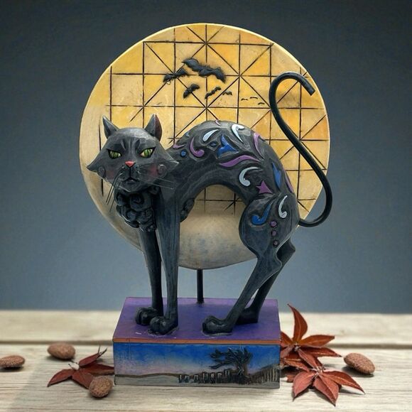 Jim Shore BAD LUCK Black Cat Halloween Figurine 4011059 Enesco Heartwood Creek - Picture 1 of 15